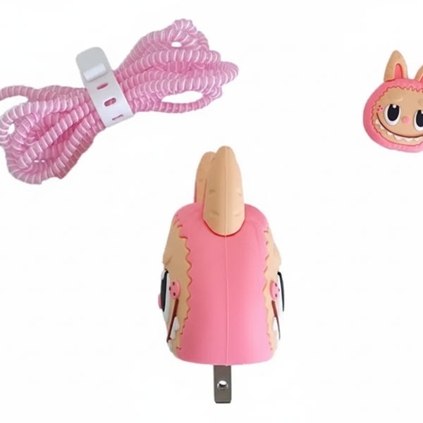 Funda de cargador Labubu Rosa✨