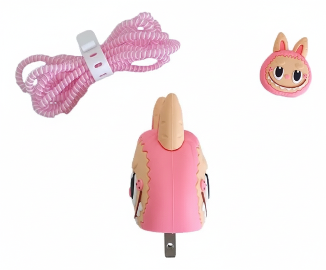 Funda de cargador Labubu Rosa✨