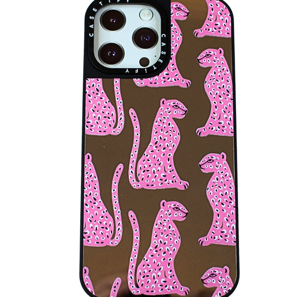 Carcasa Espejo Leopardo Rosada