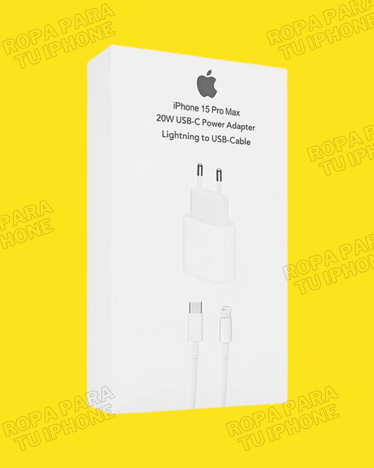 Cargador iPhone 15ProMáx (incluye adaptador + cable)