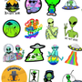 Pack Stickers Alien