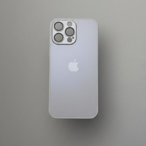 Glass Case Blanca iPhone 15ProMáx/16Pro/16ProMáx
